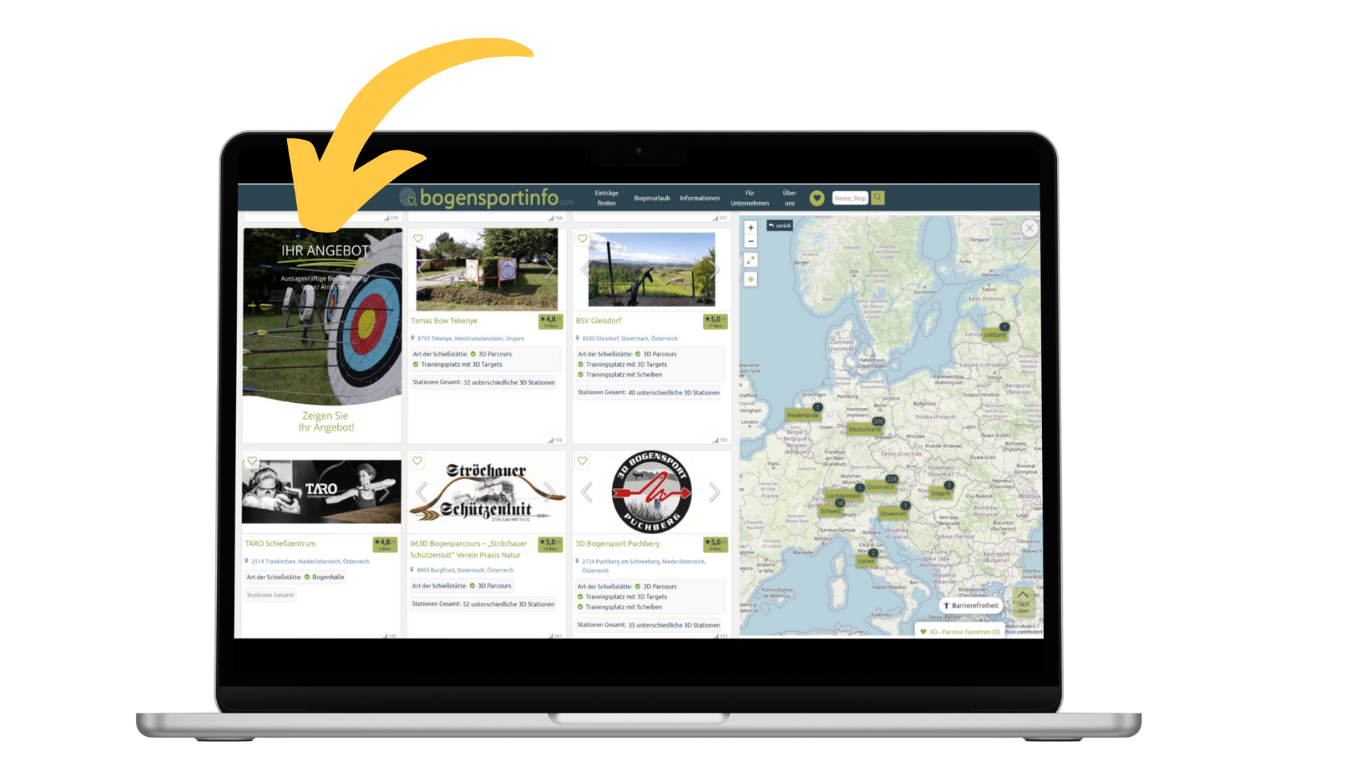 Bannerwerbung Suchseite