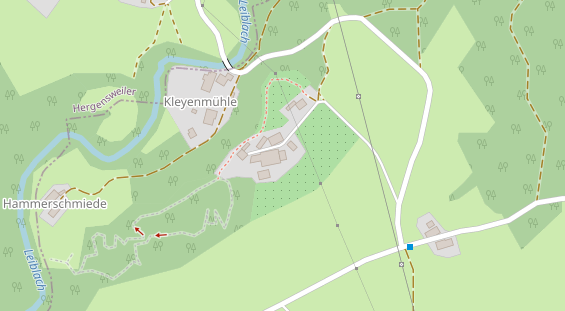 Parcour Bogenschießen auf Satellitenbild