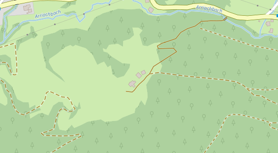 Parcour Bogenschießen auf Satellitenbild