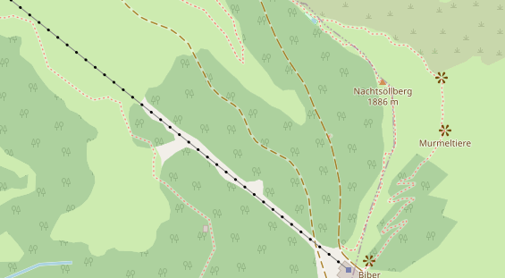 Parcour Bogenschießen auf Satellitenbild