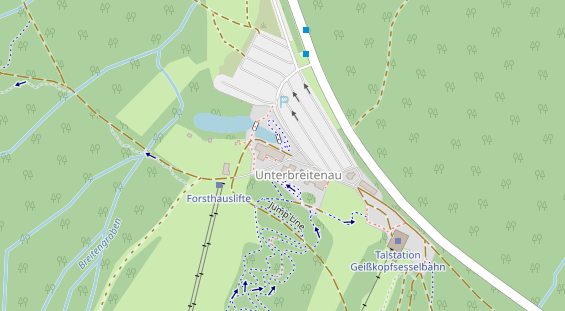 Parcour Bogenschießen auf Satellitenbild