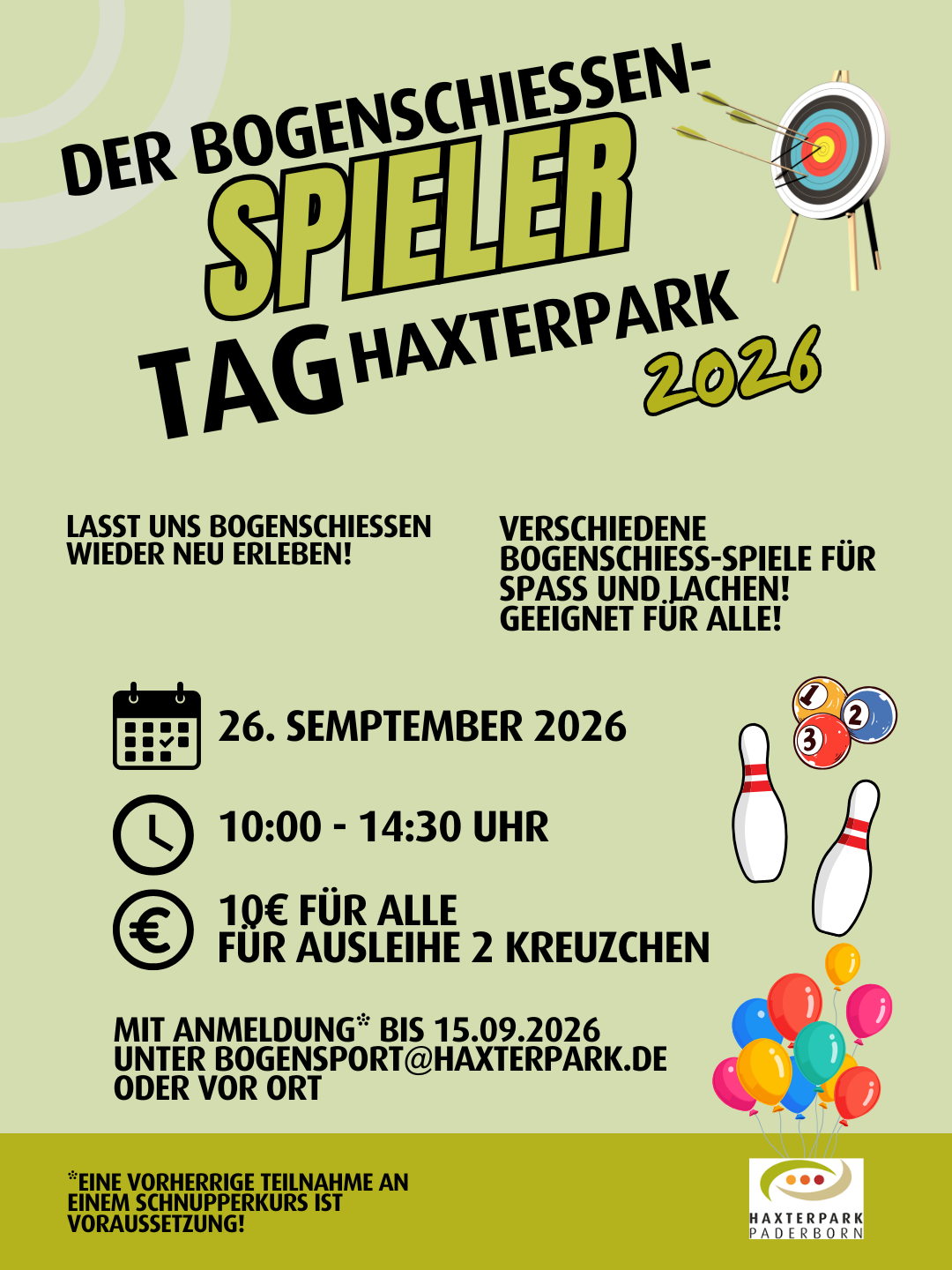 Der Spielertag 2026 - Bogensport Haxterpark