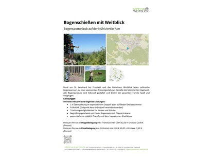 Parcours - Vorteile mit regionaler Gästekarte: Bogensport im Mühlviertel - Hellmonsödt - Gästehaus Weitblick