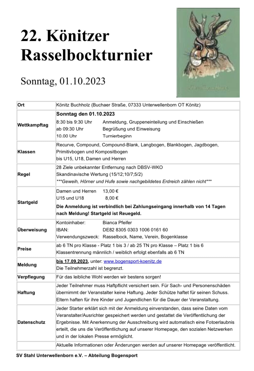 3D archery course - 22. Könitzer Rasselbockturnier