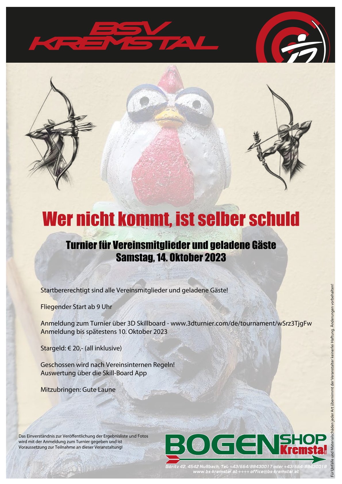 3D Parcour Bogenschießen - Wer nicht kommt ist selber Schuld