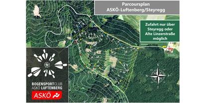 Parcours - Abschusspflöcke: WA angelehnt - Grünau (Katsdorf, Ried in der Riedmark) - ASKÖ-Luftenberg