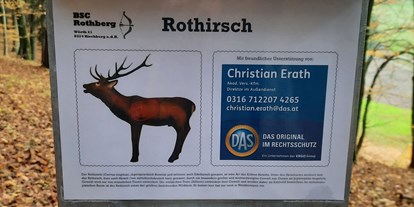 Parcours - erlaubte Bögen: Traditionelle Bögen - Kirchberg an der Raab - Nummerntaferl mit Beschreibung - BSC Rothberg - Wieselgraben