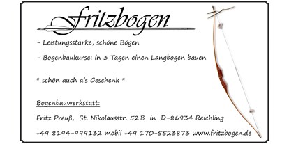 Parcours - Wir sind auf den folgenden Messen immer wieder anzutreffen: Augsbow in Augsburg (D) - Reichling - Fritz Preuß - FRITZBOGEN