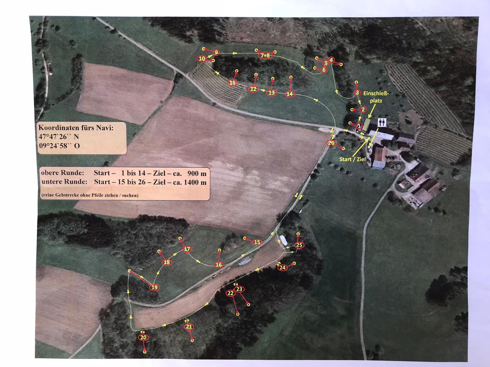 3D archery course - Grünkraut - Parcoursplan - Bogenparcours Lellwangen am Standort Magetsweiler
