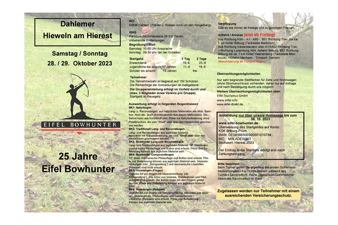 Veranstaltung-Details: 25 Jahre Eifel Bowhunter