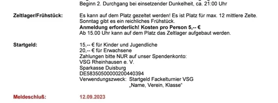 Veranstaltung-Details: 6. VSG Fackelturnier