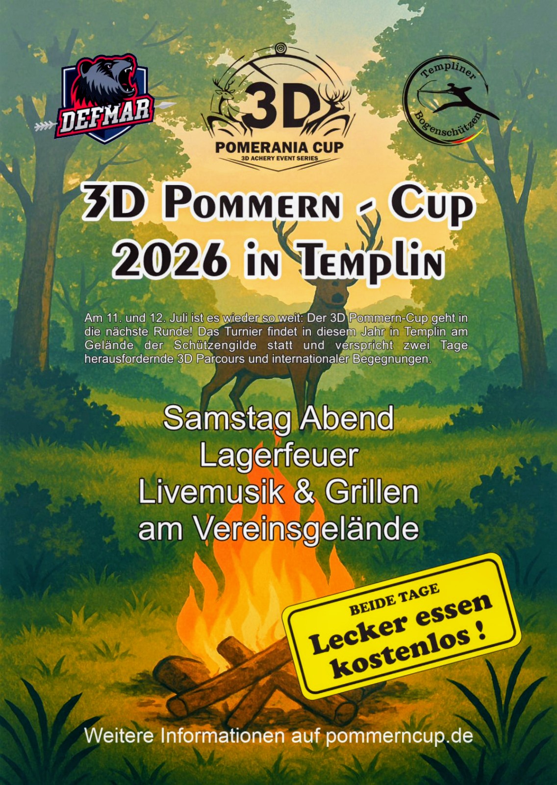 3D Parcour Bogensport - nach welchem Reglewerk wird geschossen: eigenes Regelwerk - 3D Pommerncup 2026 in Templin