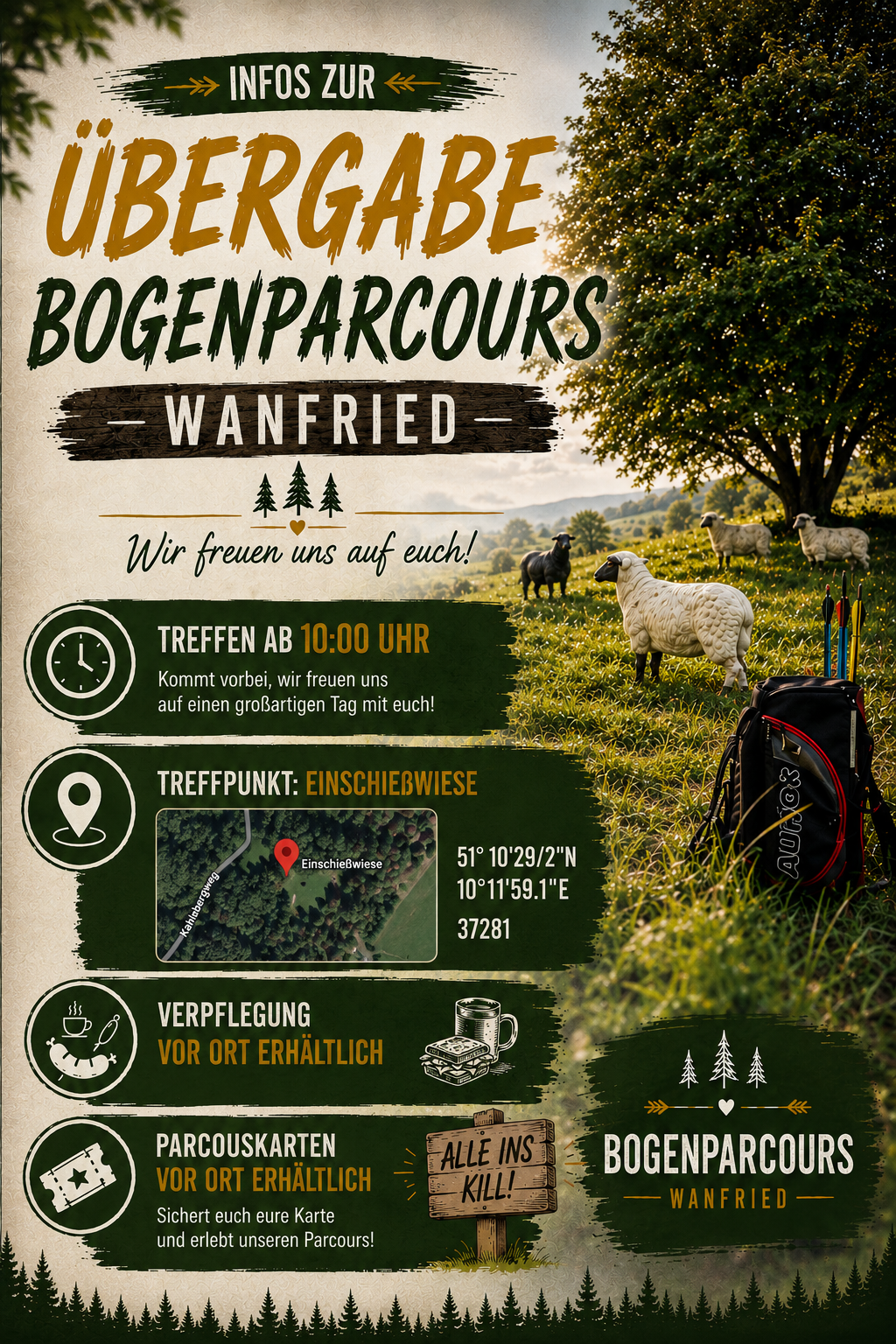 3D Parcour Bogensport - erlaubte Bögen: Compound - Bogensportparcours Wanfried