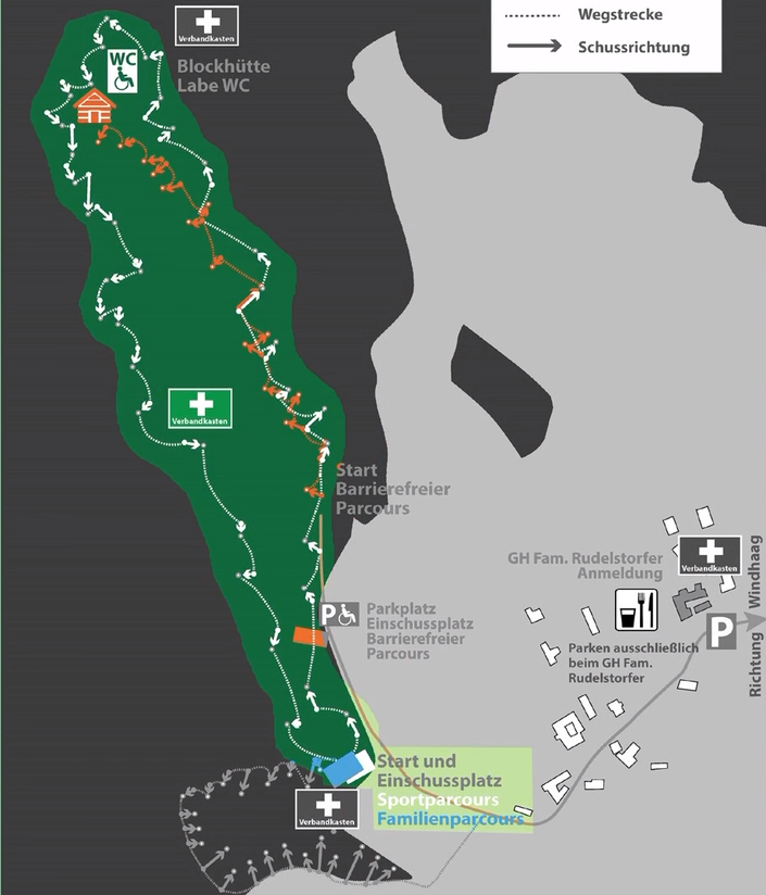 Bogen Parcours Windhaag b. Fr. Unterschiedliche Parcours Sportparcours