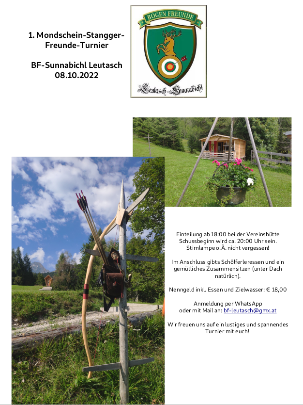 Bogenfreunde Leutasch activity 1st Moonlight Stanger Friends Tournament