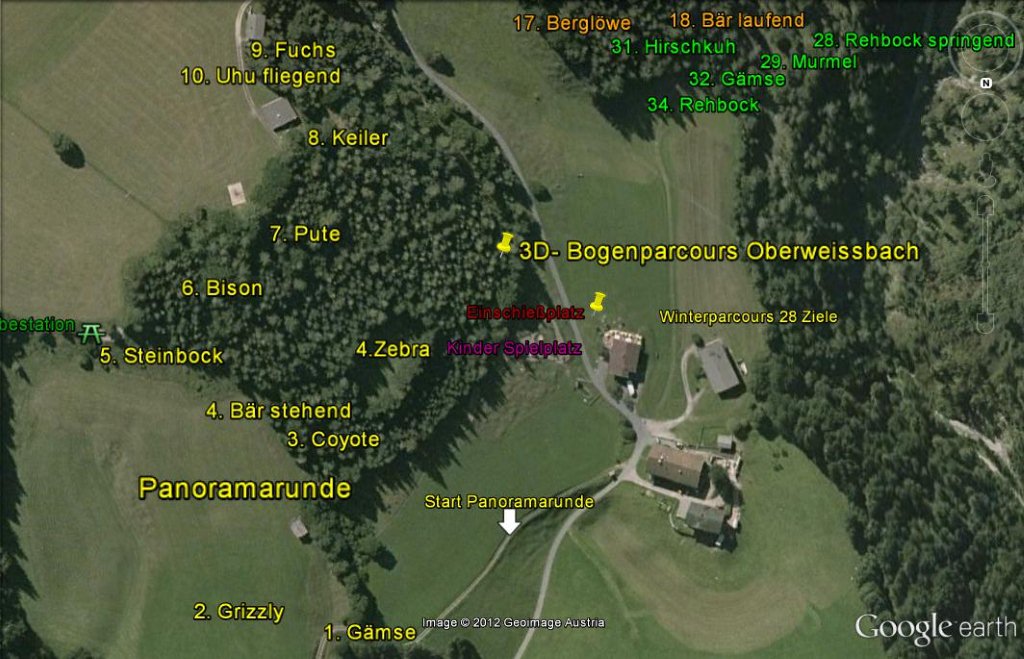 B.O.W.- BOGENPARCOURS OBERWEISSBACH WAIDRING Unterschiedliche Parcours 4. Runde