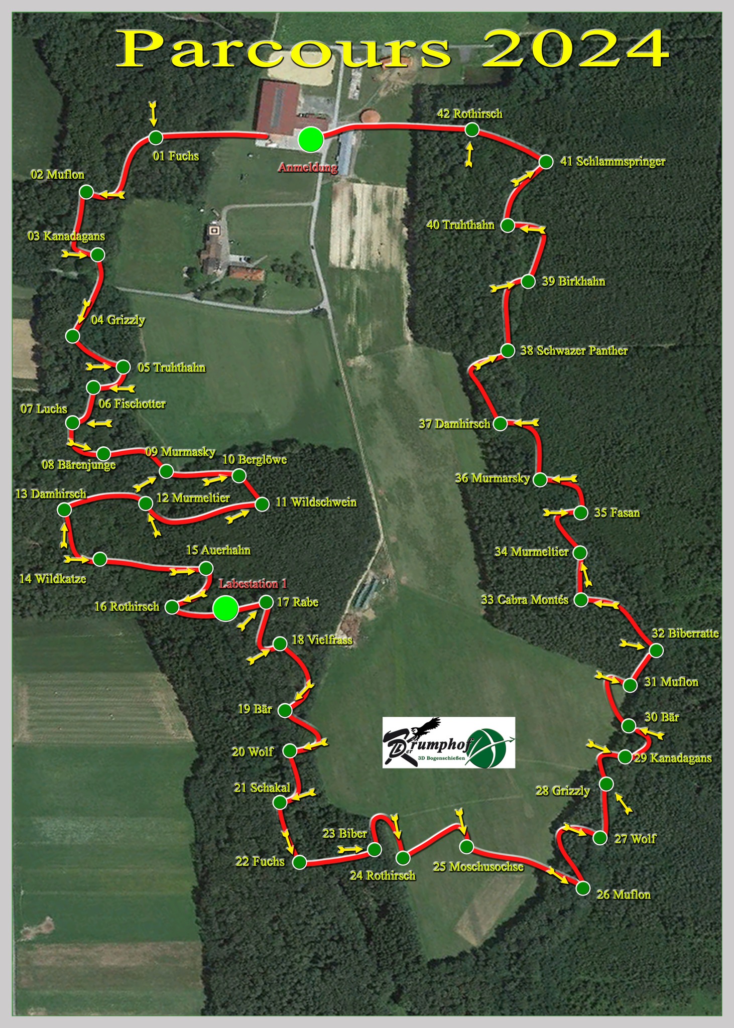 3D archery course - Kirchberg an der Raab - Parcour 2024 - Krumphof