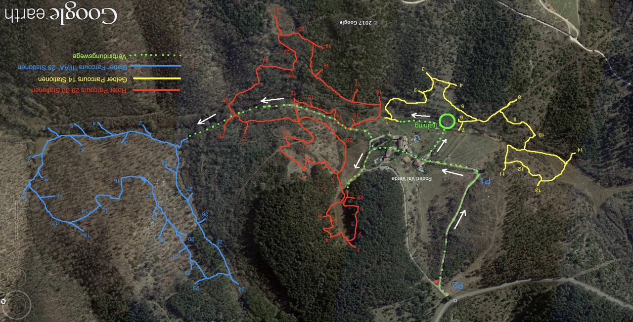 3D Parcour Bogensport - Italien - Parcoursplan - 2 x 28, 1 x 20, 1 x 16 - Poderi Val Verde  - Chianti 3D Archery