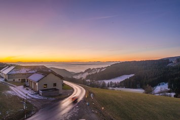 Urlaub & Essen: Aussich von unserem Hotel im Winter - Hotel Alpenblick